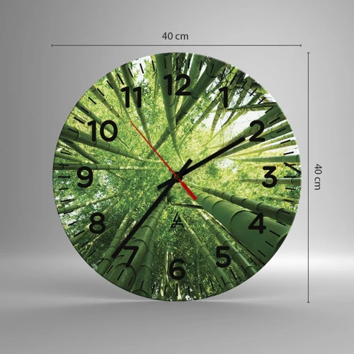 Horloge murale - Pendule murale - Dans une bambouseraie - 40x40 cm
