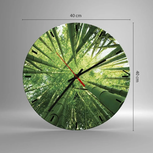 Horloge murale - Pendule murale - Dans une bambouseraie - 40x40 cm