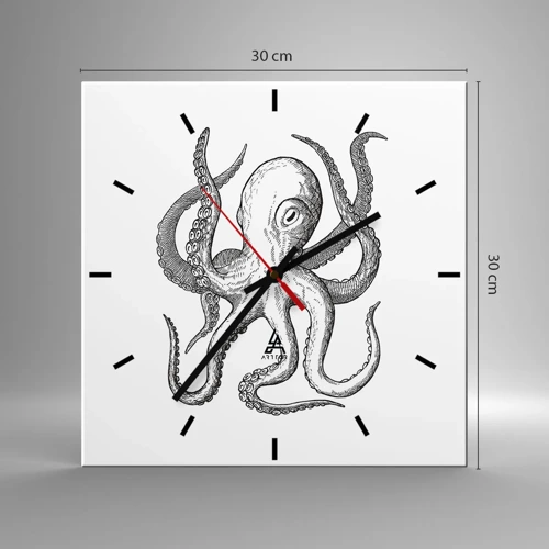Horloge murale - Pendule murale - Dansant avec les vagues - 30x30 cm
