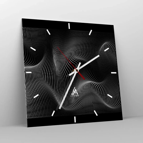 Horloge murale - Pendule murale - Danse de lumière dans l'espace - 30x30 cm