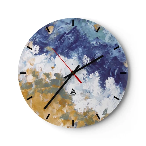 Horloge murale - Pendule murale - Danse des éléments - 30x30 cm