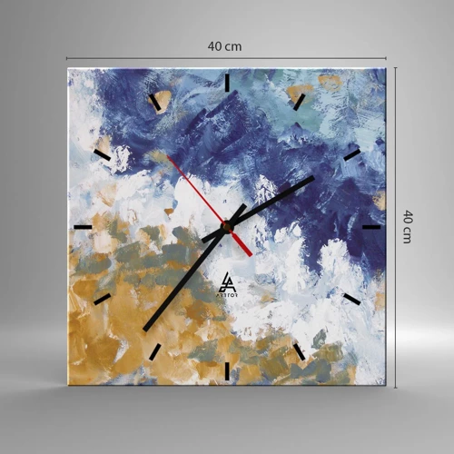Horloge murale - Pendule murale - Danse des éléments - 40x40 cm