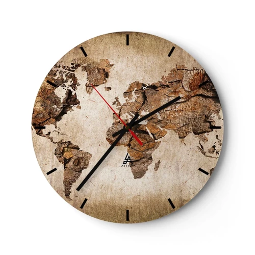 Horloge murale - Pendule murale - Découverte du monde - 30x30 cm