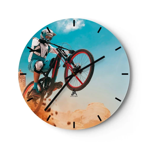 Horloge murale - Pendule murale - Démon de la folie du vélo - 30x30 cm