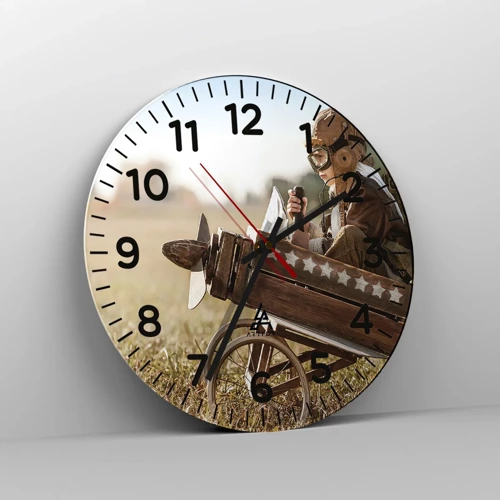 Horloge murale - Pendule murale - Départ vers un rêve - 30x30 cm