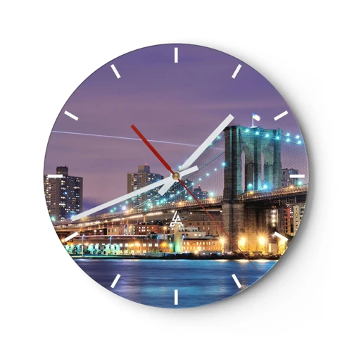 Horloge murale - Pendule murale - Depuis de nombreuses années le pont de Brooklyn - 30x30 cm