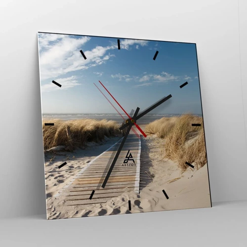 Horloge murale - Pendule murale - Derrière la dune, dans le bruissement de l'herbe - 30x30 cm