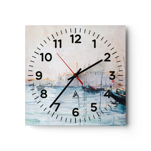 Horloge murale - Pendule murale - Derrière l'eau, derrière le brouillard - 30x30 cm