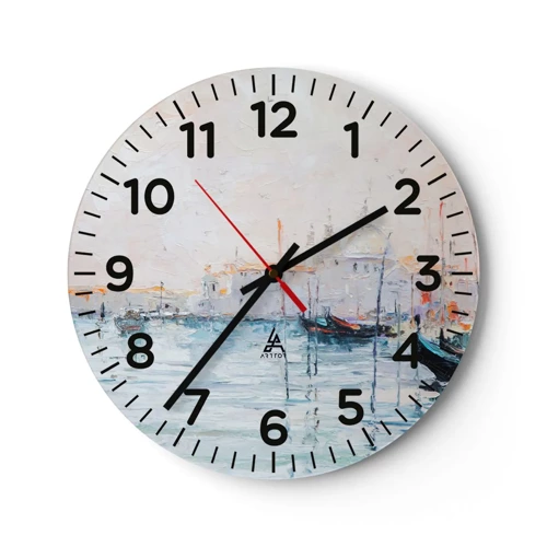Horloge murale - Pendule murale - Derrière l'eau, derrière le brouillard - 30x30 cm