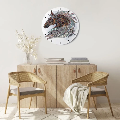 Horloge murale - Pendule murale - Destrier guerrier celtique - 30x30 cm