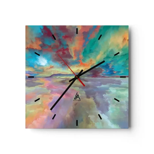 Horloge murale - Pendule murale - Deux paradis - 40x40 cm