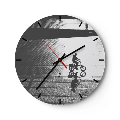 Horloge murale - Pendule murale - Devant moi, à travers la ville - 30x30 cm