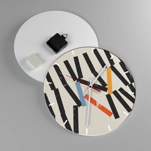 Horloge murale - Pendule murale - Dominos – composition - 30x30 cm