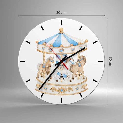 Horloge murale - Pendule murale - Douce enfance - 30x30 cm