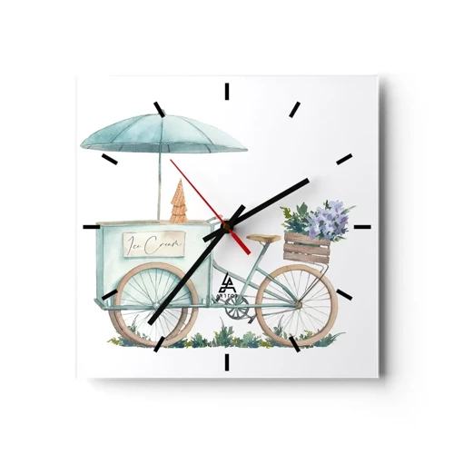 Horloge murale - Pendule murale - Doux souvenir d'été - 30x30 cm