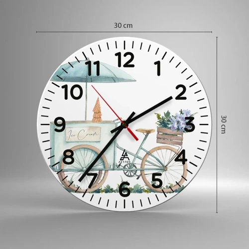 Horloge murale - Pendule murale - Doux souvenir d'été - 30x30 cm