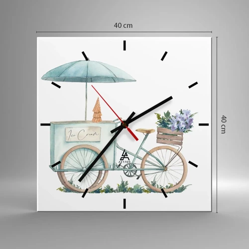 Horloge murale - Pendule murale - Doux souvenir d'été - 40x40 cm