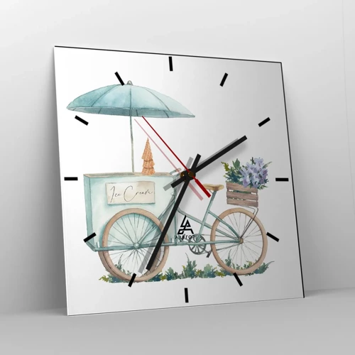 Horloge murale - Pendule murale - Doux souvenir d'été - 40x40 cm