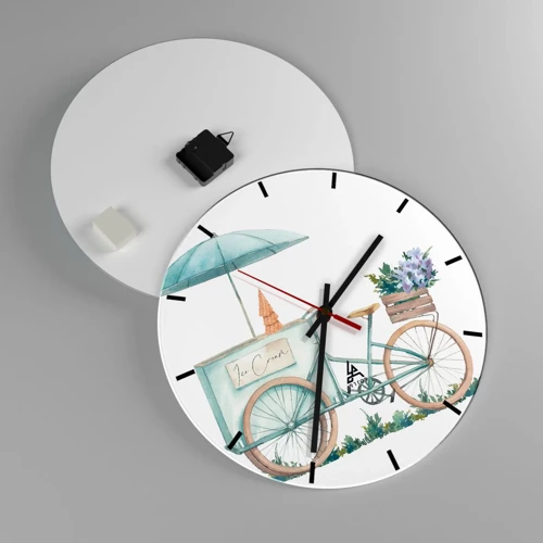 Horloge murale - Pendule murale - Doux souvenir d'été - 40x40 cm