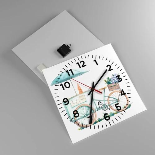 Horloge murale - Pendule murale - Doux souvenir d'été - 40x40 cm