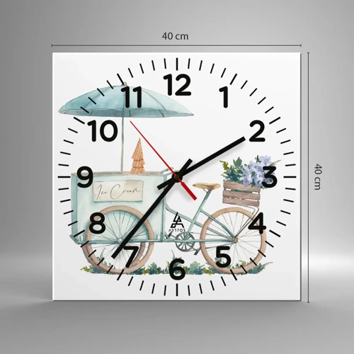 Horloge murale - Pendule murale - Doux souvenir d'été - 40x40 cm