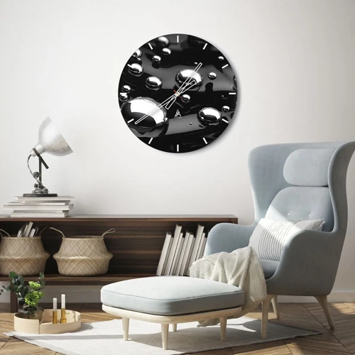 Horloge murale - Pendule murale - D'un ton noir - 30x30 cm