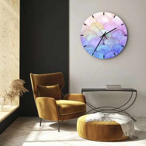 Horloge murale - Pendule murale - Écailles de perles - 30x30 cm