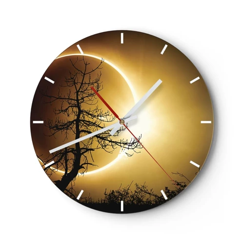 Horloge murale - Pendule murale - Éclipse totale - 30x30 cm