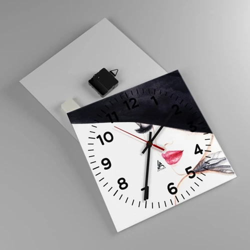 Horloge murale - Pendule murale - Élégance et sensualité - 30x30 cm