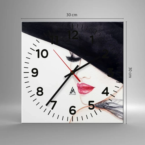 Horloge murale - Pendule murale - Élégance et sensualité - 30x30 cm