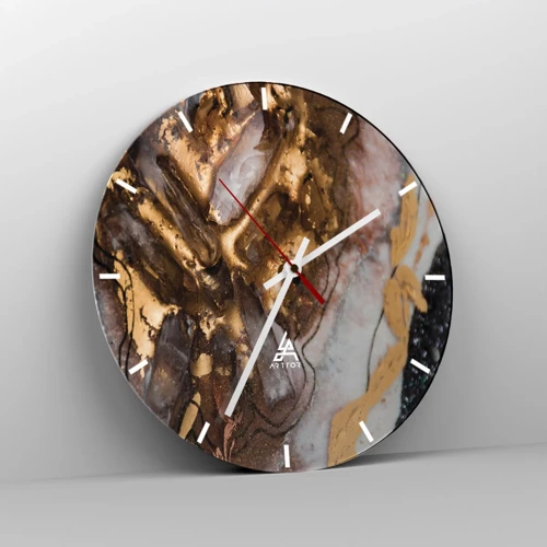 Horloge murale - Pendule murale - Élément de la terre - 30x30 cm