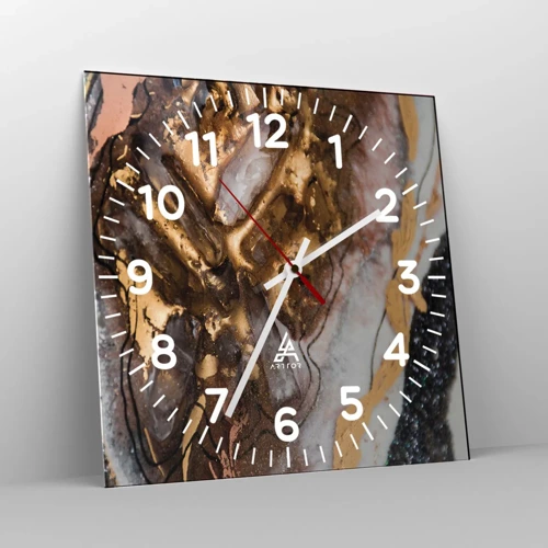 Horloge murale - Pendule murale - Élément de la terre - 40x40 cm