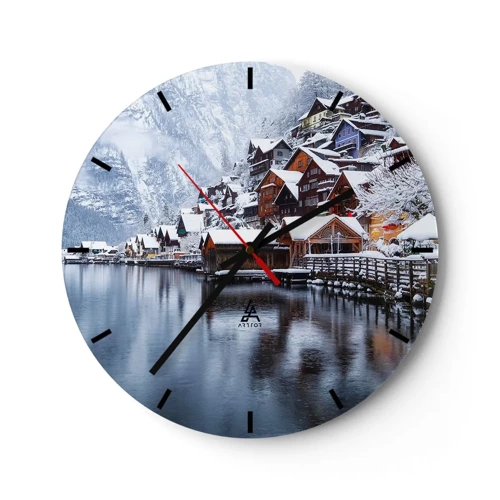 Horloge murale - Pendule murale - En décoration hivernale - 30x30 cm