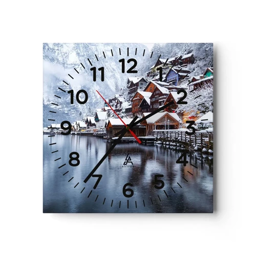 Horloge murale - Pendule murale - En décoration hivernale - 30x30 cm