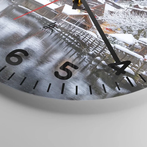Horloge murale - Pendule murale - En décoration hivernale - 30x30 cm
