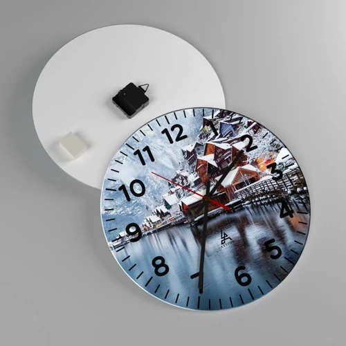 Horloge murale - Pendule murale - En décoration hivernale - 40x40 cm