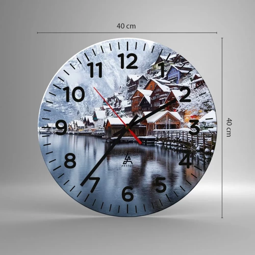 Horloge murale - Pendule murale - En décoration hivernale - 40x40 cm