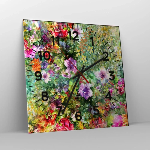 Horloge murale - Pendule murale - En fleurs pour la perdition - 30x30 cm