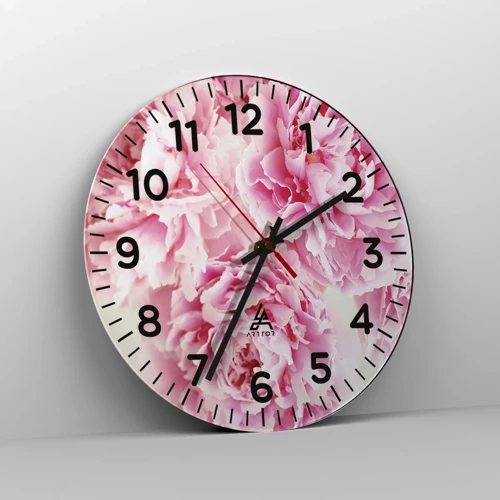 Horloge murale - Pendule murale - En glamour rose - 30x30 cm