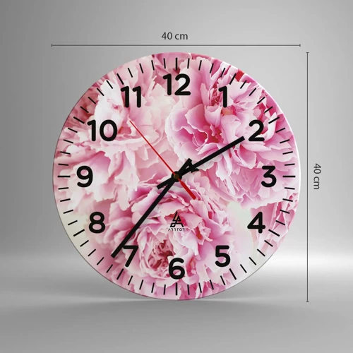 Horloge murale - Pendule murale - En glamour rose - 40x40 cm