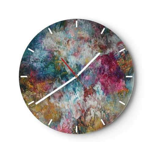 Horloge murale - Pendule murale - En pleine floraison - 30x30 cm