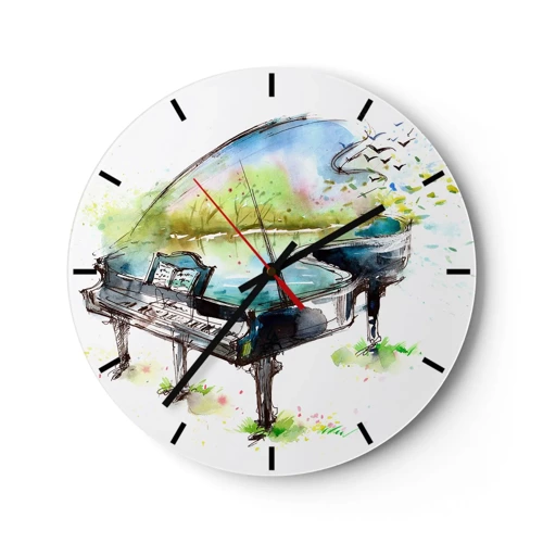 Horloge murale - Pendule murale - Enchanté en musique - 30x30 cm