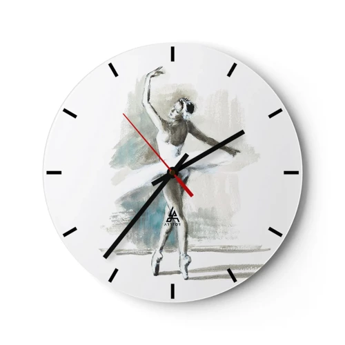 Horloge murale - Pendule murale - Enchantement du cygne - 30x30 cm