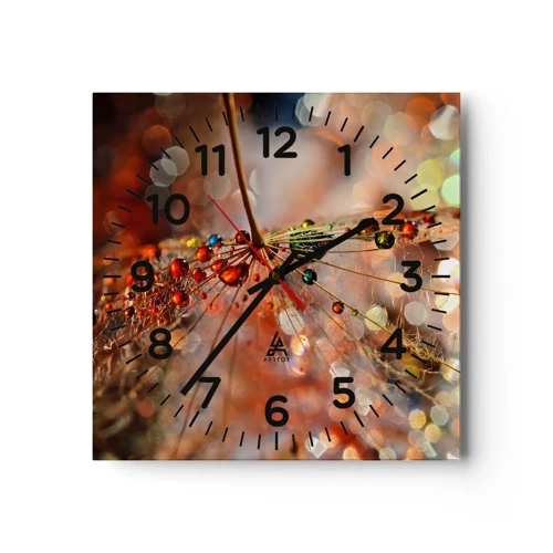 Horloge murale - Pendule murale - Enfilé sur un fil d'araignée - 40x40 cm