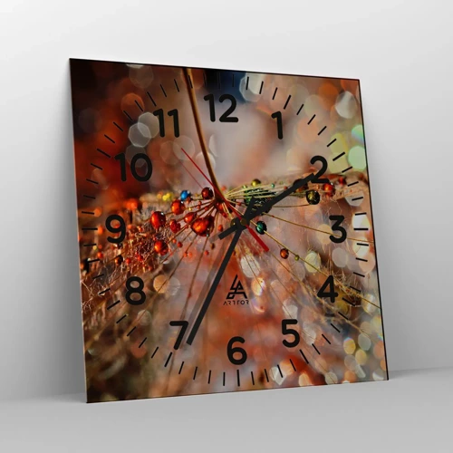 Horloge murale - Pendule murale - Enfilé sur un fil d'araignée - 40x40 cm