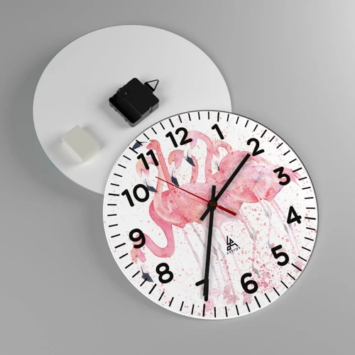 Horloge murale - Pendule murale - Ensemble rose - 30x30 cm