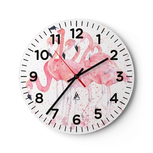 Horloge murale - Pendule murale - Ensemble rose - 40x40 cm
