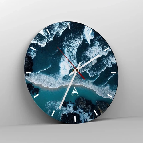 Horloge murale - Pendule murale - Enveloppé par les vagues - 30x30 cm