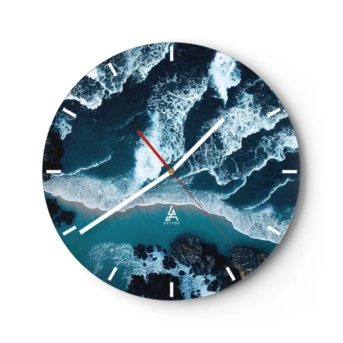 Horloge murale - Pendule murale - Enveloppé par les vagues - 40x40 cm