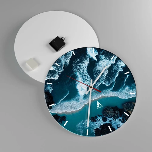 Horloge murale - Pendule murale - Enveloppé par les vagues - 40x40 cm